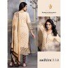 Salwar Suit- Pure Cotton with Self Print - Beige and Black  (Un Stitched)